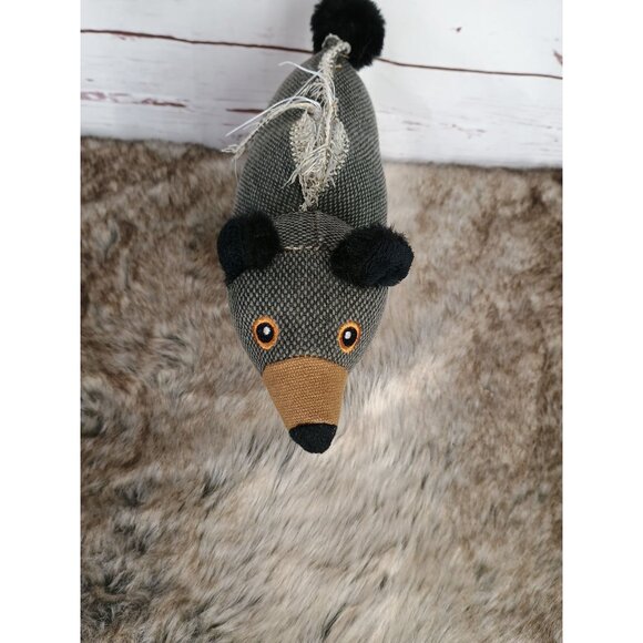 Happy Tails 10 in Stuffed Gray Bear Brown Nose Dog Toy - Picture 2 of 8